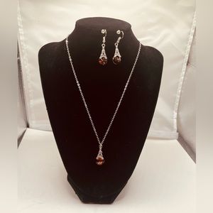 Fashion jewelry necklace and earrings set for women
